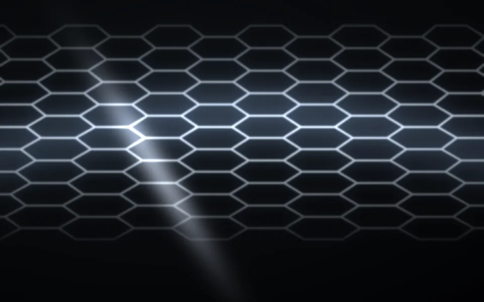 Illustration of deep ceramic coating gloss with hex light reflections